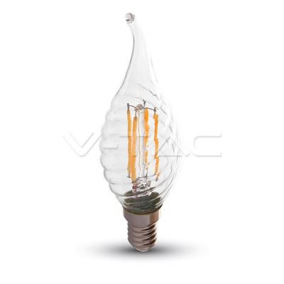 Led lámpa gyertya láng csavart 4W COG E-14 hideg fehér(ledszálas gyertya)