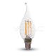 Led lámpa gyertya láng csavart 4W COG E-14 hideg fehér(ledszálas gyertya)