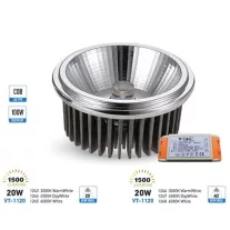 LED lámpa AR111 COB 20W  20° 12V (Reflektor) hideg fehér