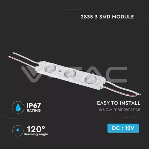 LED modul 1W (2835x3/120°/IP67) - Kék