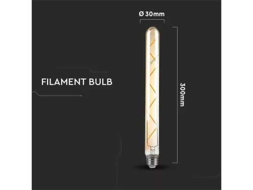 E27 LED izzó Vintage filament (7W/300°) T30 - Rúd extra meleg fehér