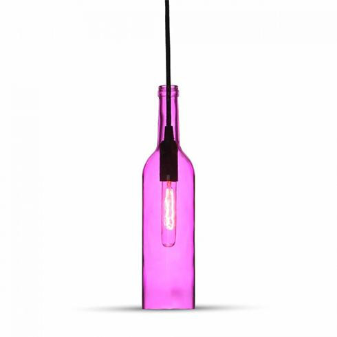 - Palack üveg csillár (E14) - pink színű bura