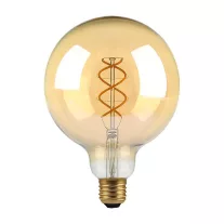   E27 LED izzó Vintage filament (4.8W/300°) G125 Spirál - extra meleg fehér