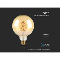   E27 LED izzó Vintage filament (4.8W/300°) G125 Spirál - extra meleg fehér