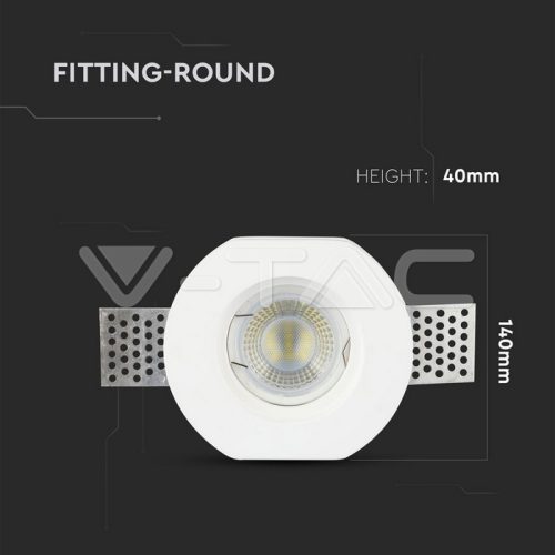 Gipsz spot lámpatest, gipszkarton síkba építhető (R-2)