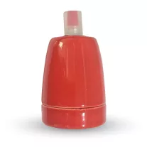 Színes porcelán foglalat E27 piros