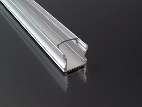 Alumínium profil eloxált led szalaghoz, surface 2, átlátszó búrával