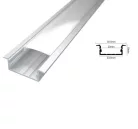 Alumínium profil Led szalaghoz Recessed-3, opál búrával