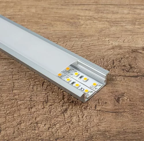 Alumínium profil Led szalaghoz Recessed-3, opál búrával