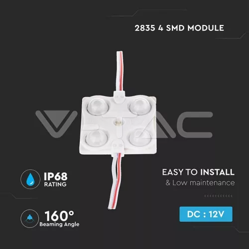 LED modul 1.44W (2835x4/160°/IP68) - Piros