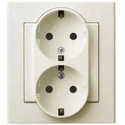 Sonata földelt dupla dugalj kerettel Elefántcsont