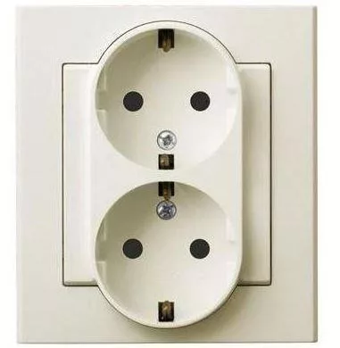 Sonata földelt dupla dugalj kerettel Elefántcsont