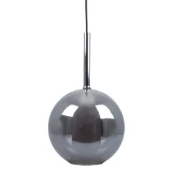   Üveg burás csillár (E27)- 1 égős-  szürke+fehér, dupla üveges 180 mm
