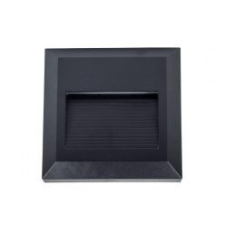   Lépcsővilágító StepLight-S LED lámpa 2W - négyzet - fekete - meleg fehér
