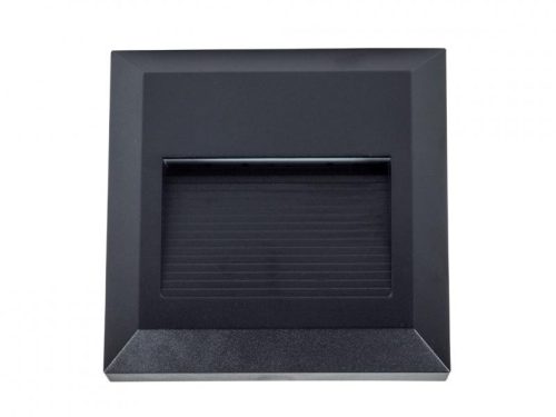 Lépcsővilágító StepLight-S LED lámpa 2W - négyzet - fekete - meleg fehér