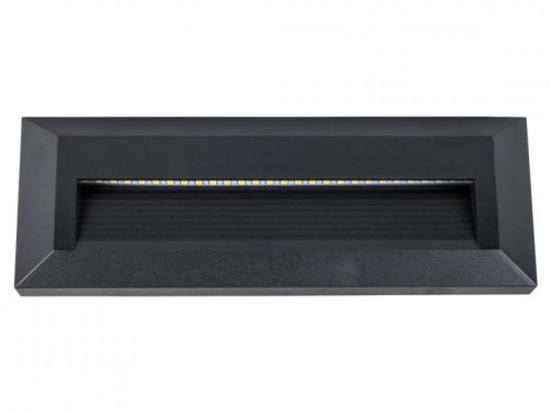 Lépcsővilágító StepLight-Q LED lámpa 3W - téglalap - fekete - természetes fehér