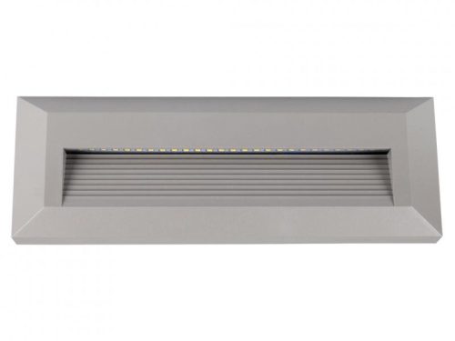 Lépcsővilágító StepLight-Q LED lámpa 3W - téglalap - szürke - meleg fehér