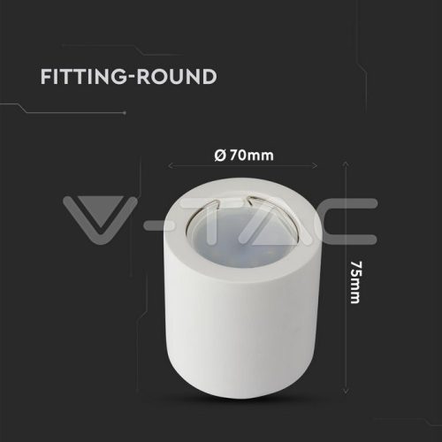 Gipsz spot lámpatest, falon kívüli, kör, fehér