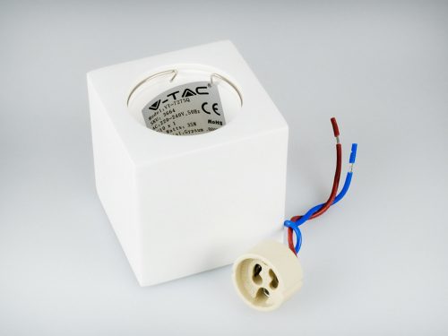 Gipsz spot lámpatest, falon kívüli, négyzet, fehér