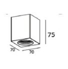 Gipsz spot lámpatest, falon kívüli, négyzet, fehér