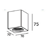 Gipsz spot lámpatest, falon kívüli, négyzet, fehér
