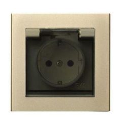   Sonata földelt csapfedeles dugalj gyermekvédelemmel IP44 Pezsgőarany