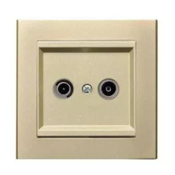 Sonata TV csatlakozó átmenő 16dB Pezsgőarany