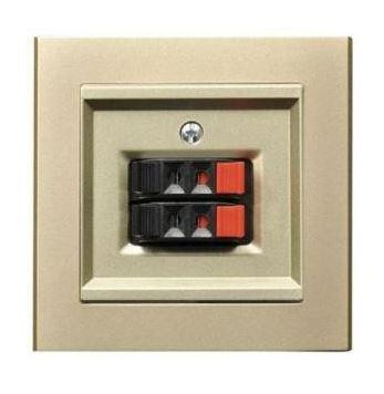 Sonata dupla hangszóró-csatlakozóaljzat - csiptetős Pezsgőarany