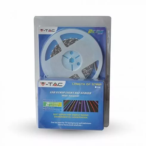 RGB Led szalag szett vezérlővel tápegységgel kültéri dekor 60led/m 9,6W/m