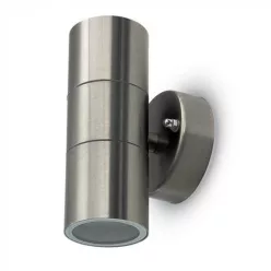 Inox Wally oldalfali lámpatest, 2 x GU10, 2 irányú