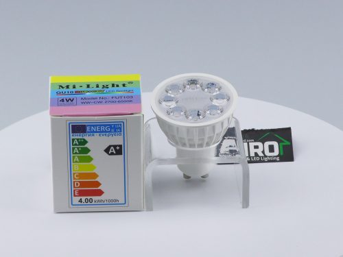LED lámpa GU10 (4W/25°) RGB és színhőmérséklet vezérlő+távirányítható