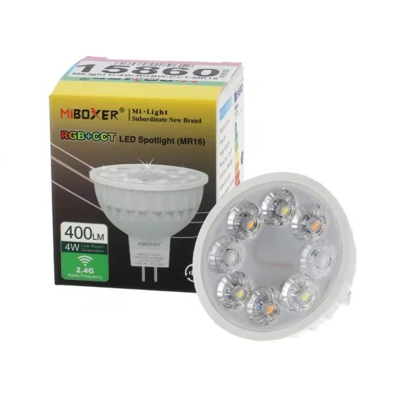 LED lámpa MR16 (4W/25°) - RGB+színhőmérséklet vezérlő