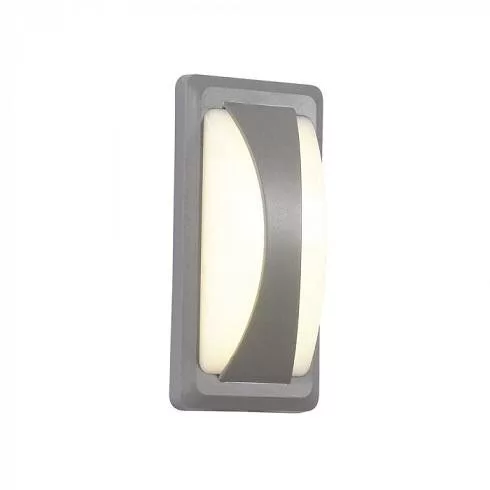 Szürke kültéri fali lámpatest 12W természetes fehér