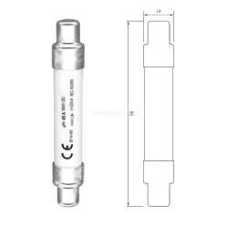   Szolár hengeres olvadó biztosító betét 14mmx85mm 40A 1500V