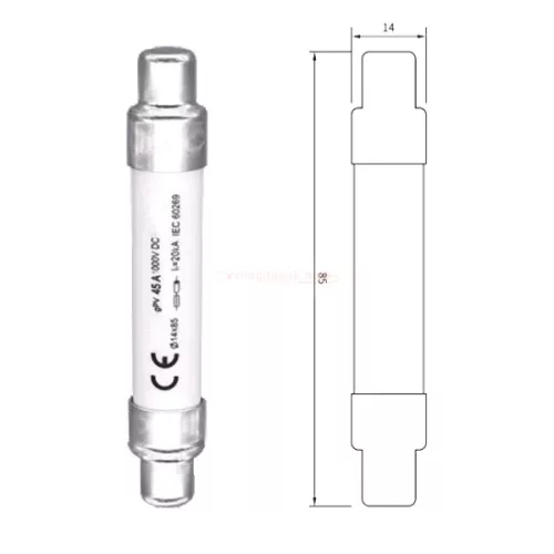 Szolár hengeres olvadó biztosító betét 14mmx85mm 40A 1500V