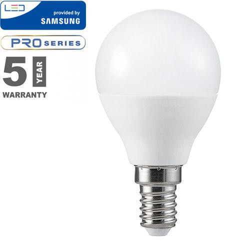 LED lámpa gömb E-14 5,5W meleg fehér SAMSUNG LED