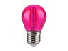 LED lámpa E27 filament (2W/300°) Kisgömb - pink