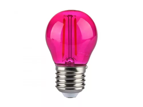 LED lámpa E27 filament (2W/300°) Kisgömb - pink