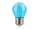 LED lámpa E27 filament (2W/300°) Kisgömb - kék