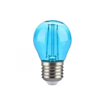 LED lámpa E27 filament (2W/300°) Kisgömb - kék