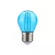 LED lámpa E27 filament (2W/300°) Kisgömb - kék