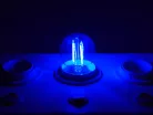 LED lámpa E27 filament (2W/300°) Kisgömb - kék