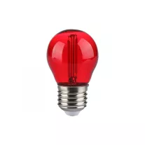 LED lámpa E27 filament (2W/300°) Kisgömb - piros