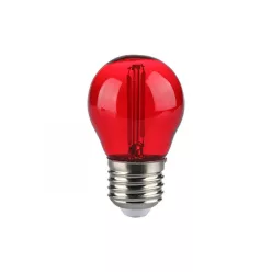 LED lámpa E27 filament (2W/300°) Kisgömb - piros