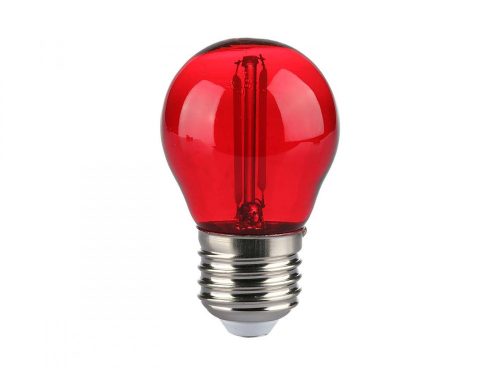 LED lámpa E27 filament (2W/300°) Kisgömb - piros