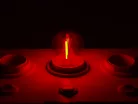 LED lámpa E27 filament (2W/300°) Kisgömb - piros