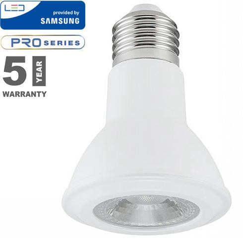 LED lámpa E27 (7W/40°) PAR20 - hideg fehér PRO Samsung