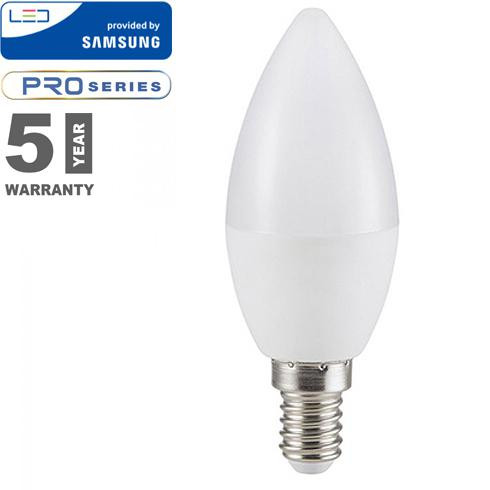 LED lámpa E14 (5,5W/200°) gyertya, természetes fehér PRO Samsung