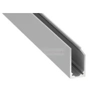   Alu profil I6 eloxált ezüst LED szalaghoz-üvegszorító profil plexi/üveg táblához
