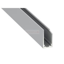   Alu profil I6 eloxált ezüst LED szalaghoz-üvegszorító profil plexi/üveg táblához